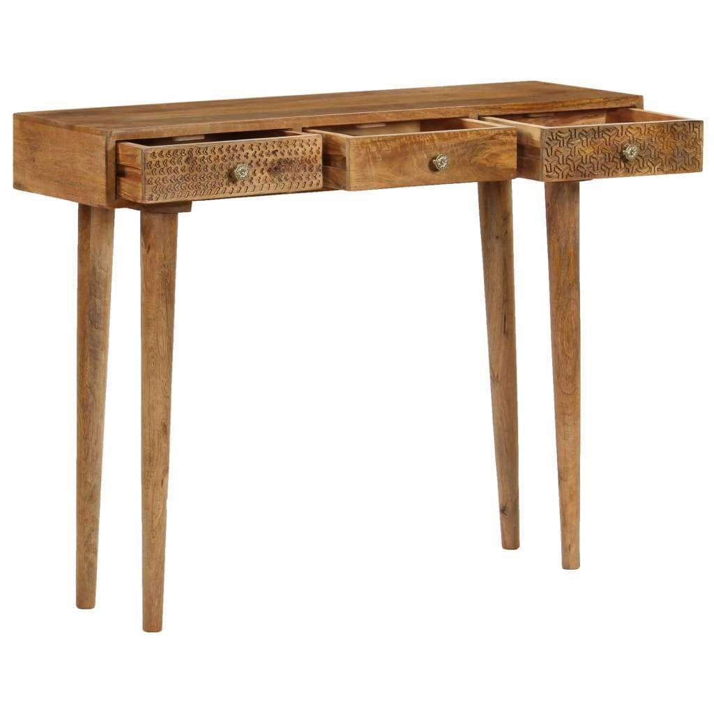 Vidaxl Console Table Solid Mango Wood 102X30X79 Cm | Solid Mango Wood ... inside How to Style Your White and Brown Console Table for Maximum Impact