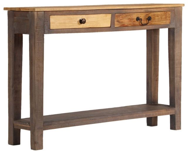 Vidaxl Console Table Vintage Entryway Table Side Table With Storage ... in How Solid Wood Construction Enhances Table Durability and Aesthetics