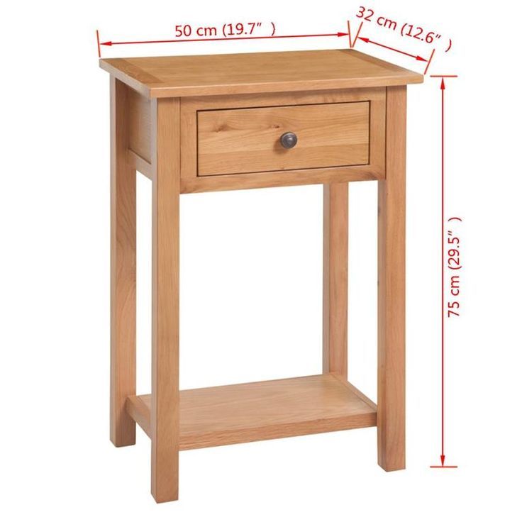 Vidaxl Nachtkastje | Console Table, Solid Oak, Wood End Tables regarding Vidaxl Console Table 32.7X11.8X28.7Solid Oak Wood, 247124