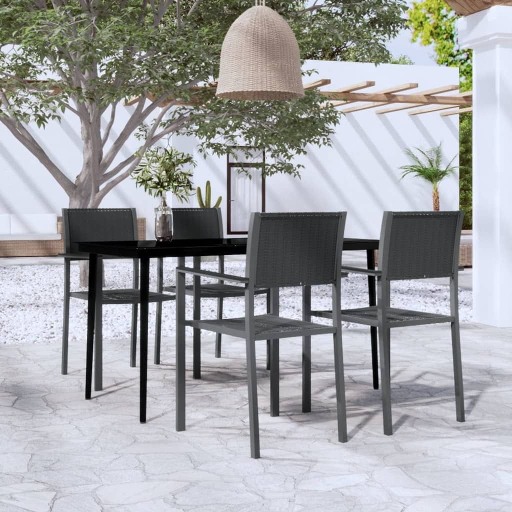 Vidaxl Patio Dining Set Outdoor Dining Set Table And Chair Set For ... pertaining to Elevate Your Al Fresco Dining with the vidaXL Black 5-Piece Set