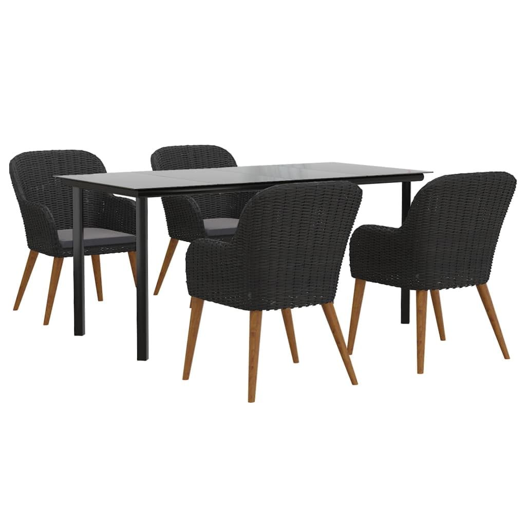 Vidaxl Patio Dining Set Outdoor Dining Set Table And Chair Set For ... regarding Vidaxl Patio Dining Set Outdoor Dining Set Table And Chair Set 5 Piece Black