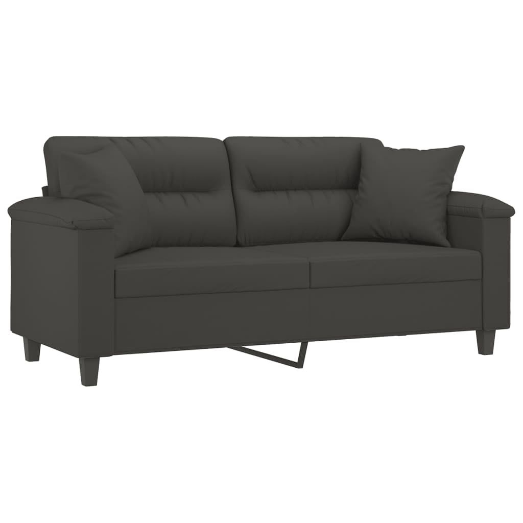 Vidaxl Sofa Sectional Modern Couch With Pillows And Cushions Microfiber ... in Vidaxl Sofa Bed Convertible Sectional Sofa Bed With Two Pillows Black Fabric