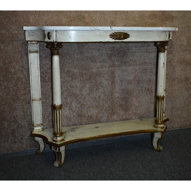 Vintage Palladio Marble Top Italian Console Table W/Distressed Finish ... inside Exploring the Versatility of Palladio Console Tables in Home Decor