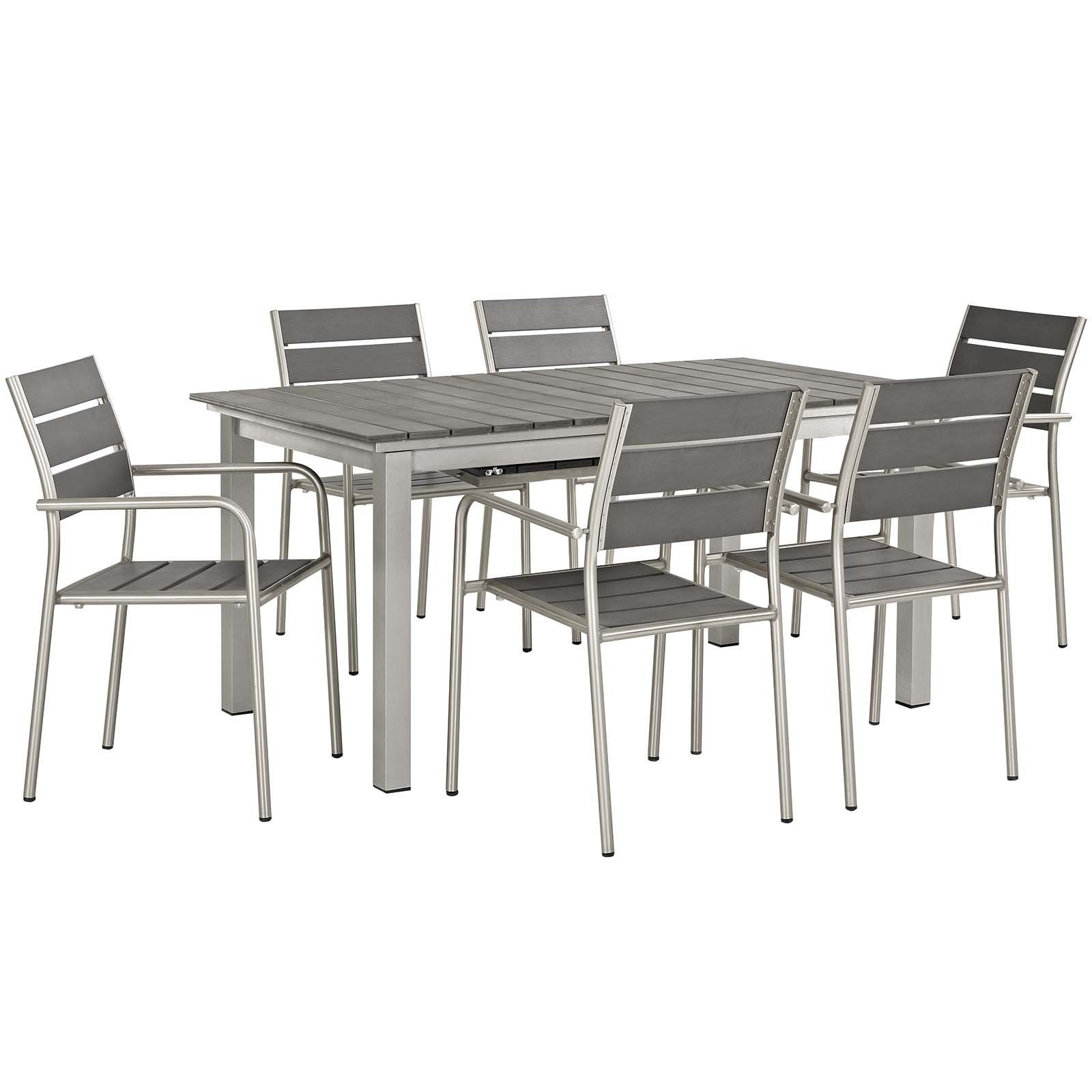 Wade Logan® Shore 7 Piece Outdoor Patio Aluminum Outdoor Dining Set ... throughout Maximizing outdoor entertaining with quality dining set considerations
