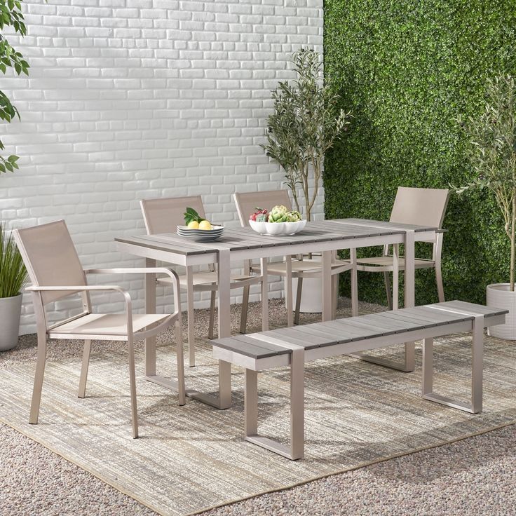 Watts Outdoor 6 Piece Aluminum Dining Set | Dining Sets Modern, Outdoor ... regarding Creating comfortable dining experiences with modern outdoor sets