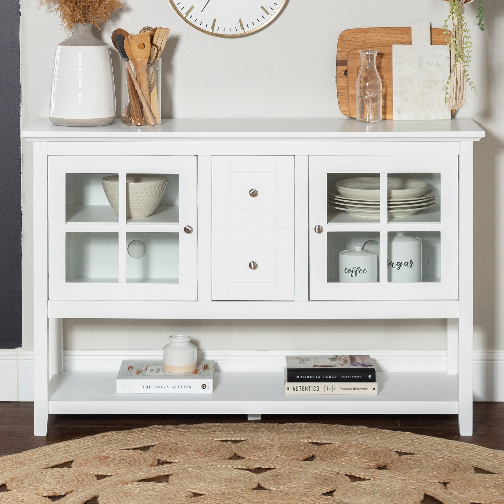White Farmhouse Buffets And Sideboards - Bed Bath & Beyond within Understanding the Benzara BM272125 Katherine 52 Console Sideboard Buffet in White