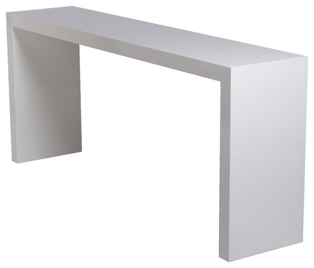 White Lacquered Console - Contemporary - Console Tables - New York - By ... regarding Contemporary Console Table, Triangular Base & Large Top, Lacquered White Finish