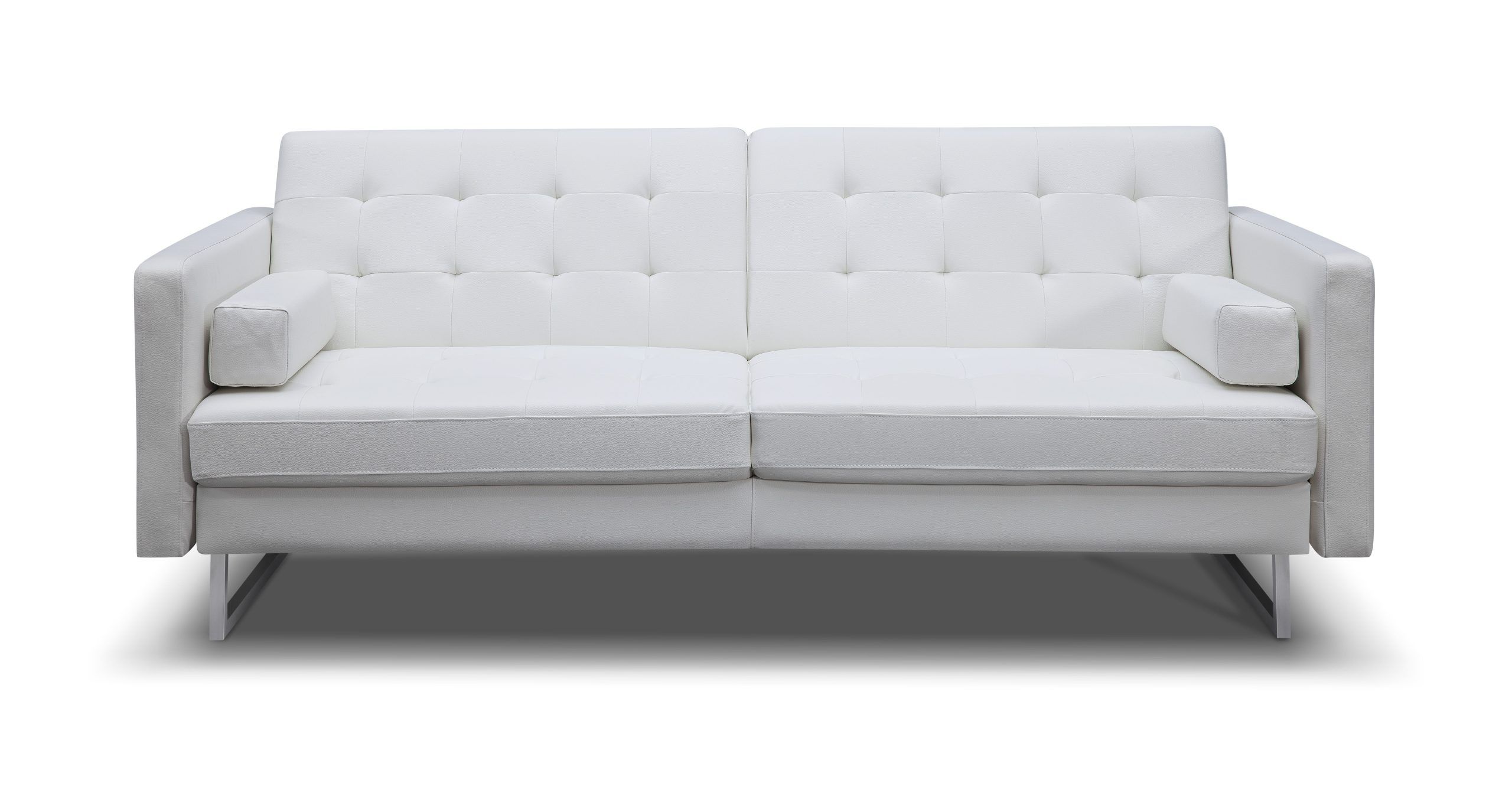 Whiteline Modern Living White Giovanni Faux Leather Contemporary Sofa ... inside Rue Sofa Bed, White