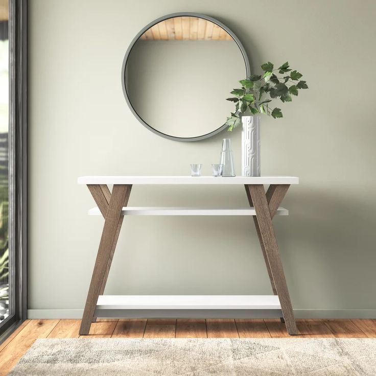 Wright 49" Console Table & Reviews | Allmodern | Console Table ... in Gdf Studio Modern Console Table With Egg-Shaped Base, Beige
