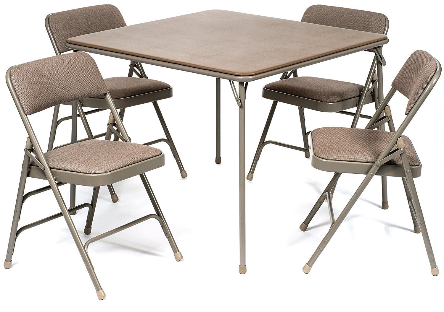 Xl Series 5 Piece Folding Card Table And Triple Braced Fabric Padded ... in How to properly maintain your 5 piece navy card table and chair set