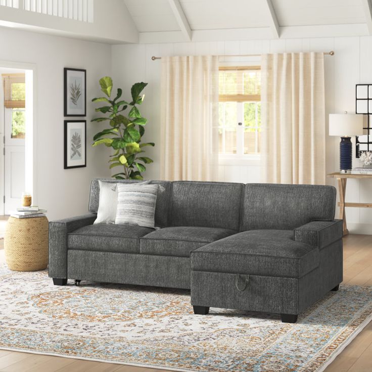 Yates 2 - Piece Upholstered Pull Out Sectional Sleeper Sofa With ... within Gallo 2-Piece Sectional Sleeper Sofa With Storage