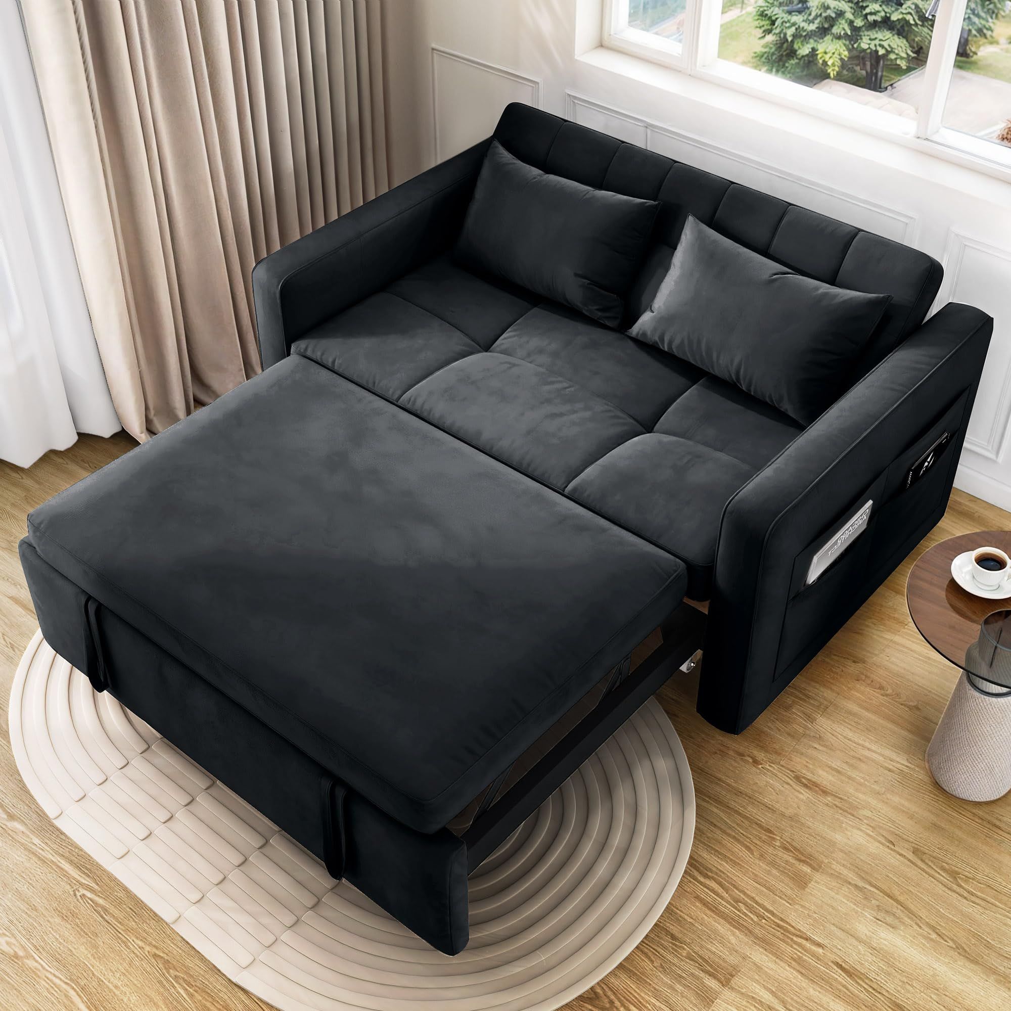 Yitahome 55" Convertible Sofa Bed, 3-In-1 Sleeper Sofa With Pull-Out ... for Designing Cozy Sleeping Solutions That Don't Compromise on Style