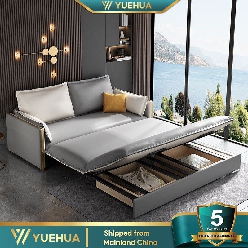 Yuehua Nordic Sofa Bed Solid Wood Technology Cloth Waterproof Sofa Bed ... pertaining to More Than a Sofa Discover the Versatility of Technology Cloth Beds 50х37х27