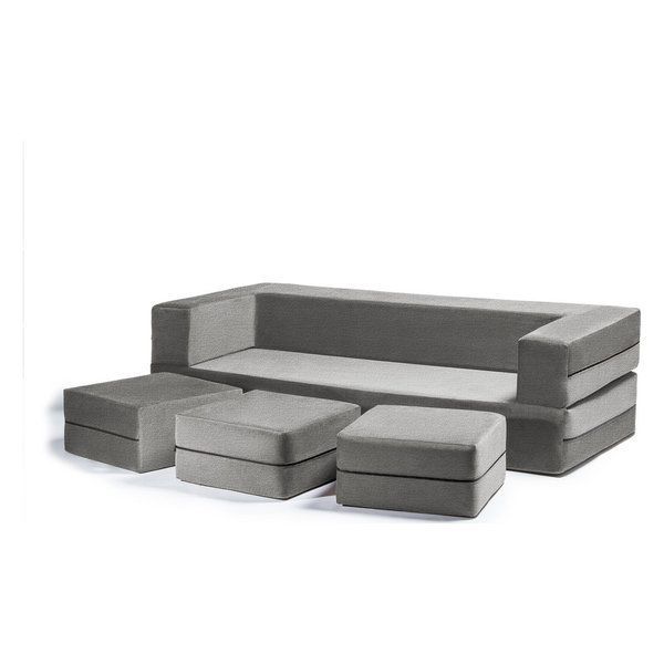 Zipline Convertible Sleeper Sofa With 3 Ottomans, 3-Piece Set - Contemporary - Sleeper Sofas ... pertaining to Zipline Convertible Sleeper Sofa With 3 Ottomans, 3-Piece Set, Marine