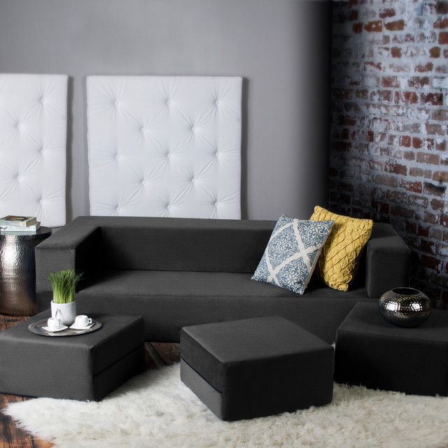 Zipline Convertible Sleeper Sofa With 3 Ottomans, 3-Piece Set - Contemporary - Sleeper Sofas ... within Zipline Convertible Sleeper Sofa With 3 Ottomans, 3-Piece Set, Marine