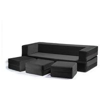 Zipline Convertible Sleeper Sofa With 3 Ottomans, 3-Piece Set ... intended for Zipline Convertible Sleeper Loveseat With 2 Ottomans, 3-Piece Set, Pewter