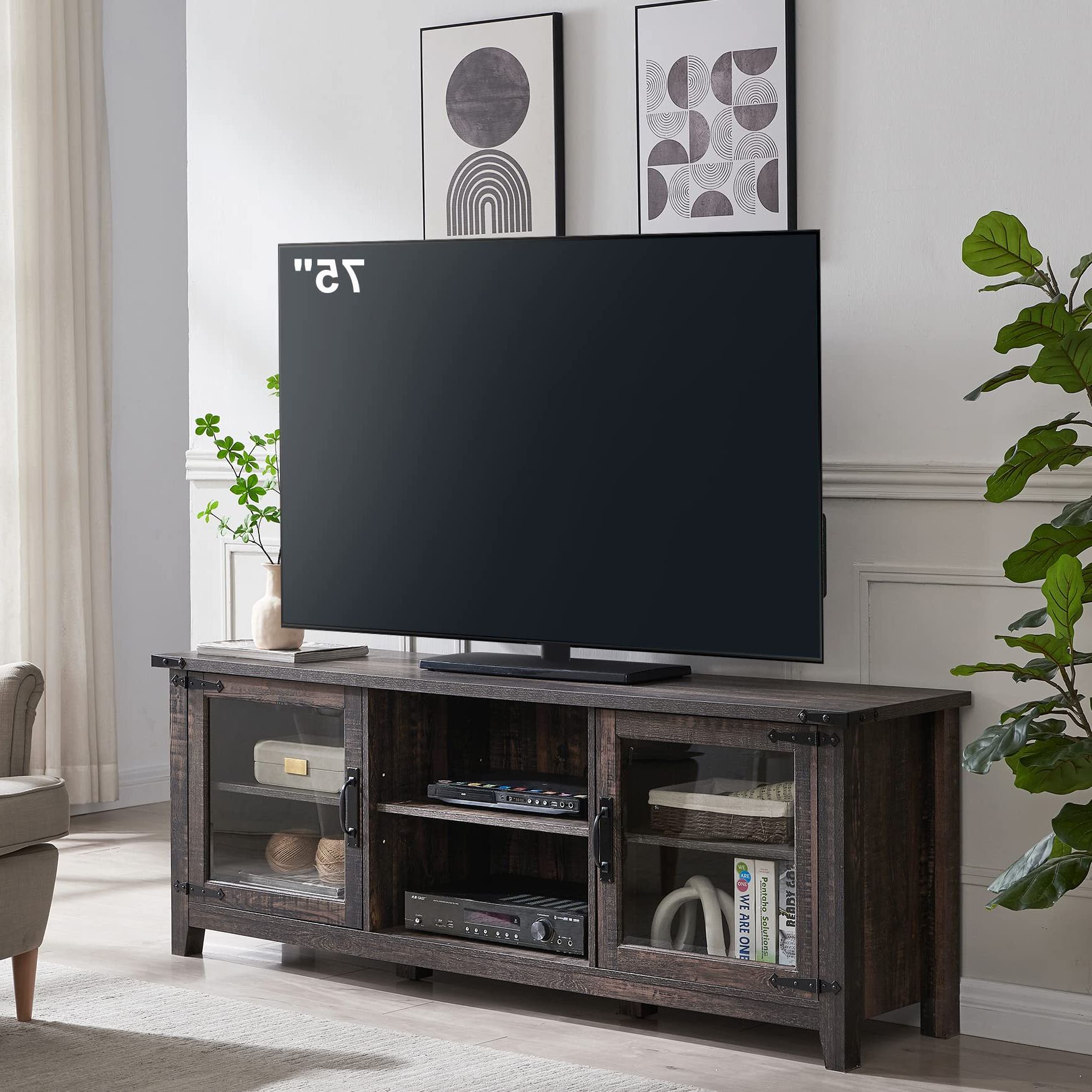 10 Best Embrace Nature: Your Guide To Rustic Natural Tv Stands regarding Rustic Tv Stand, 3 Open Compartments And 3 Storage Cabinets, Espresso