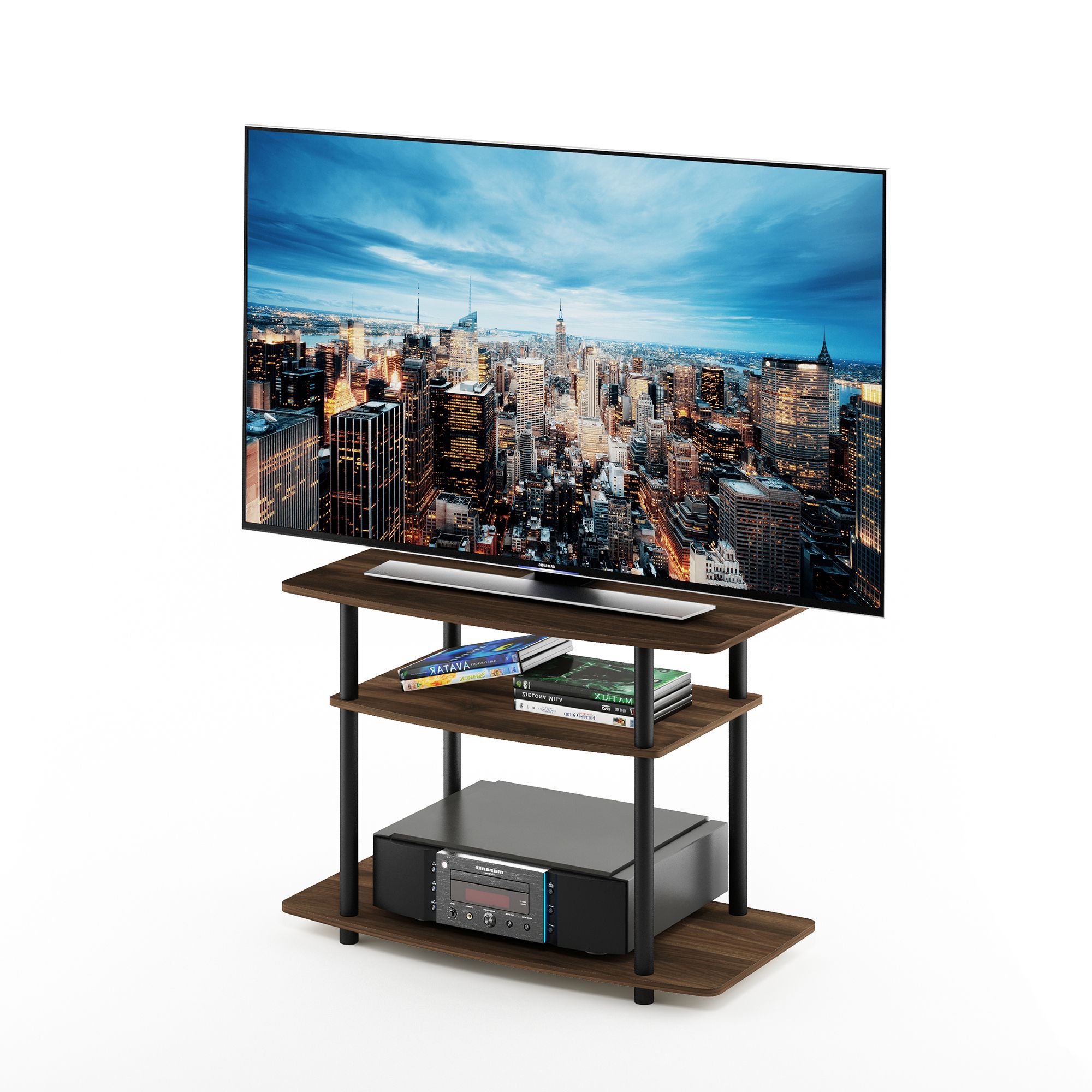 10 Best Furinno Turn-N-Tube No Tool 3-Tier Entertainment Tv Stands within Turn-N-Tube No Tools 3D 3-Tier Entertainment Tv Stands, Columbia Walnut-Black