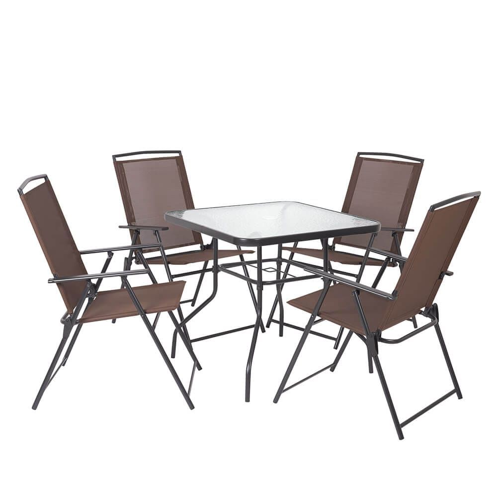 5-Piece Patio Dining Set for Barton 5-Piece Patio Dining Set, Dining Table, 4 Stackable Patio Chairs, 7-Piece Set