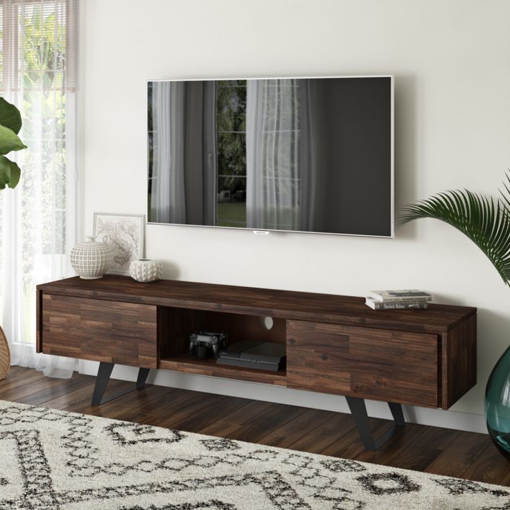 72 Inch Tv Stand | Lowry Industrial Media Console | Tv Stand Wood, Tv ... with Lowry Solid Mango Wood 72 Inch Tv Media Stand For Tvs Up To 80 Inches, Walnut