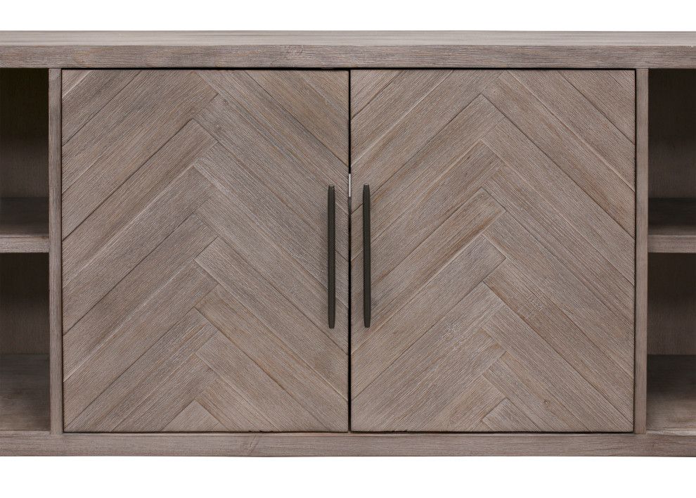 80" Two Door Tv Console, Entertainment Stand, Wood Accent Cabinet, Gray ... throughout Functional Versatility of Fully Assembled Wood Entertainment Centers
