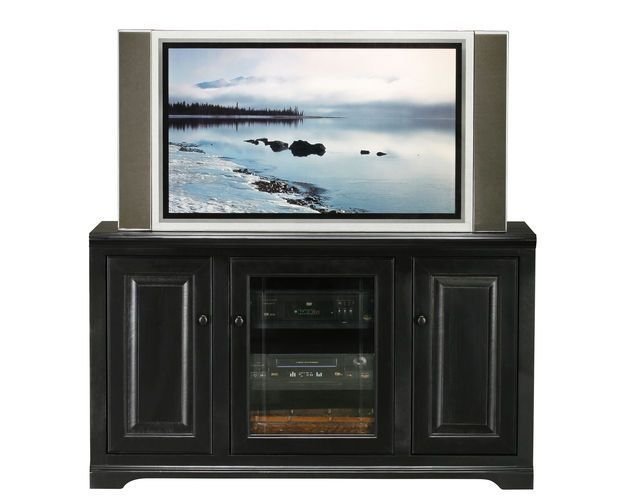92555 Eagle in How the Eagle Furniture Tall Savannah Raised Panel Door 39&amp;quot; Wide TV Console Black Enhances Living Spaces