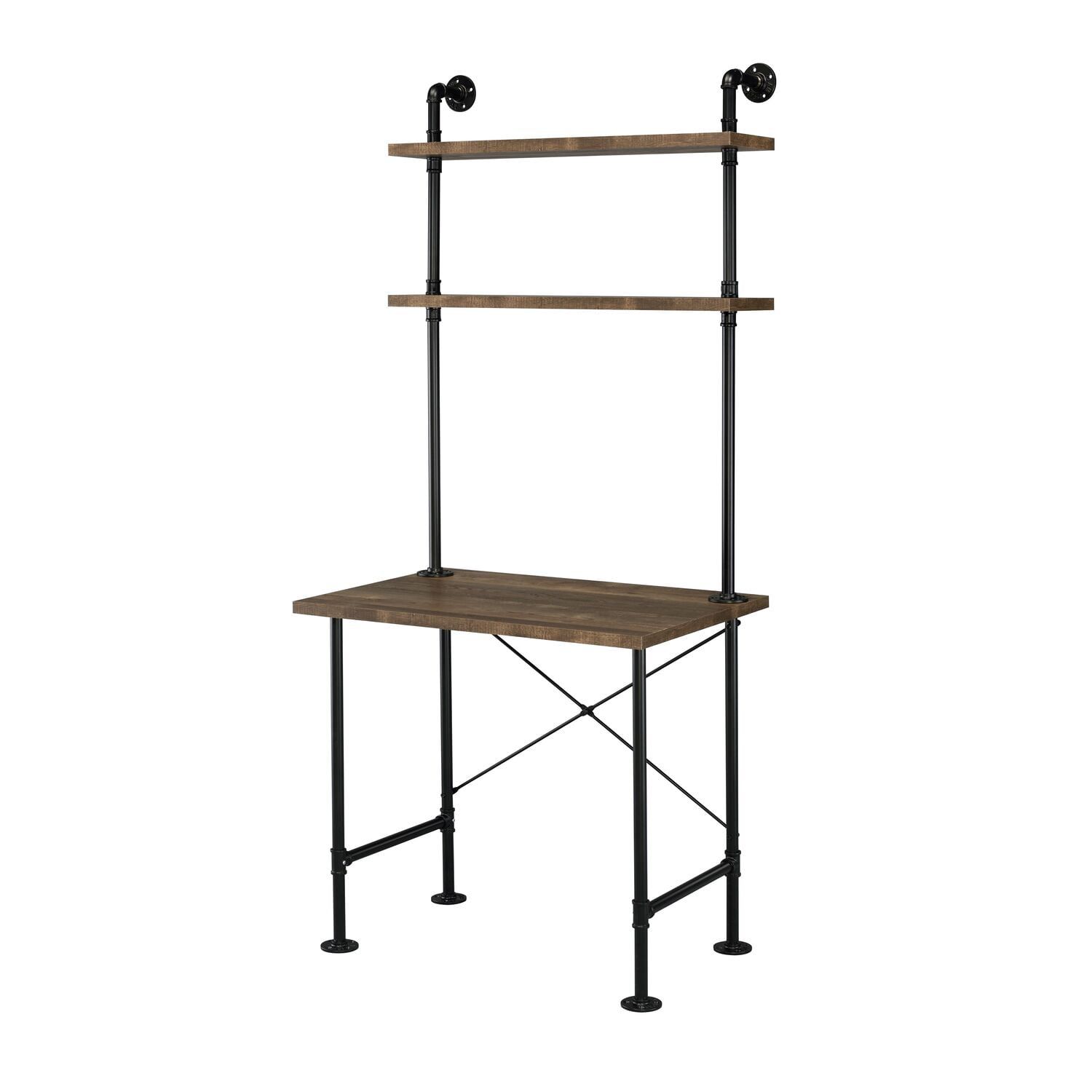 Acme Ensata Ii Writing Desk - Rustic Oak & Black Finish - Walmart.com for How Rustic Oak and Black Finish Create Timeless Storage Solutions