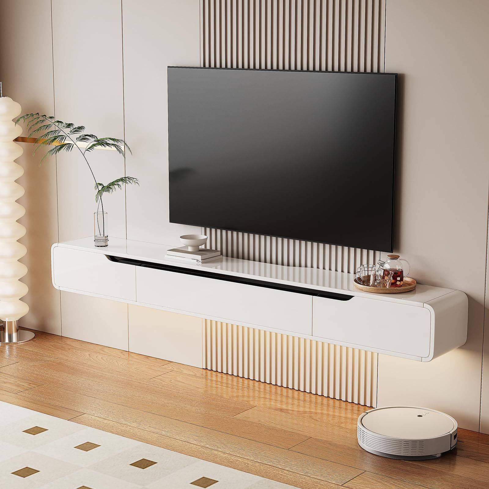 Amazon.com: Atelier Mobili Floating Tv Stand - Wall Mounted, Supports ... within Floating Tv Stand, Tv Stand Up To 75 Inch Tv, Floating Tv Stand Wall Mounted