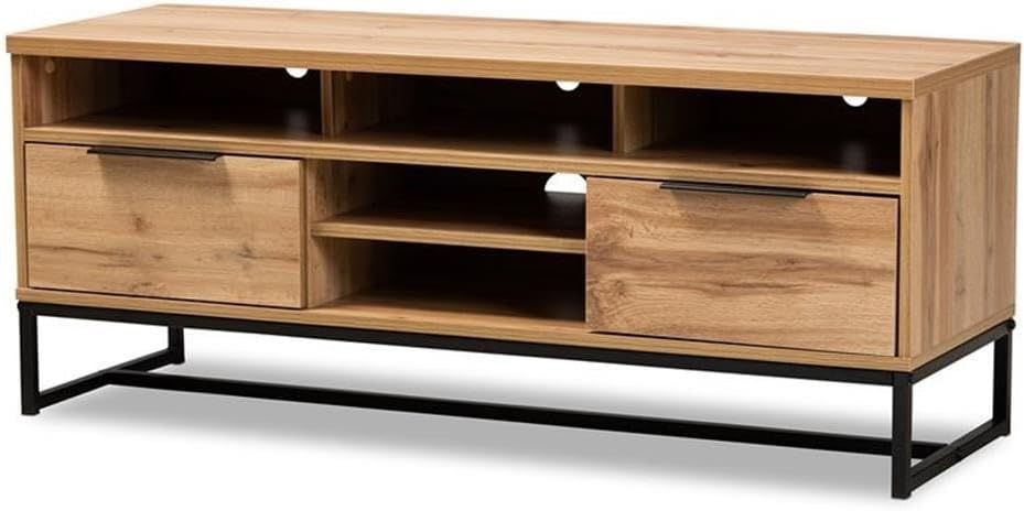 Amazon.com: Baxton Studio Reid Modern And Contemporary Industrial Oak ... with The Art of Balancing Form and Function in TV Entertainment Units