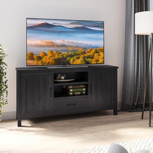 Amazon.com: Baxton Studio Tv Stand 3-Drawers, Espresso : Home & Kitchen inside Designing Your Perfect Entertainment Center Layout