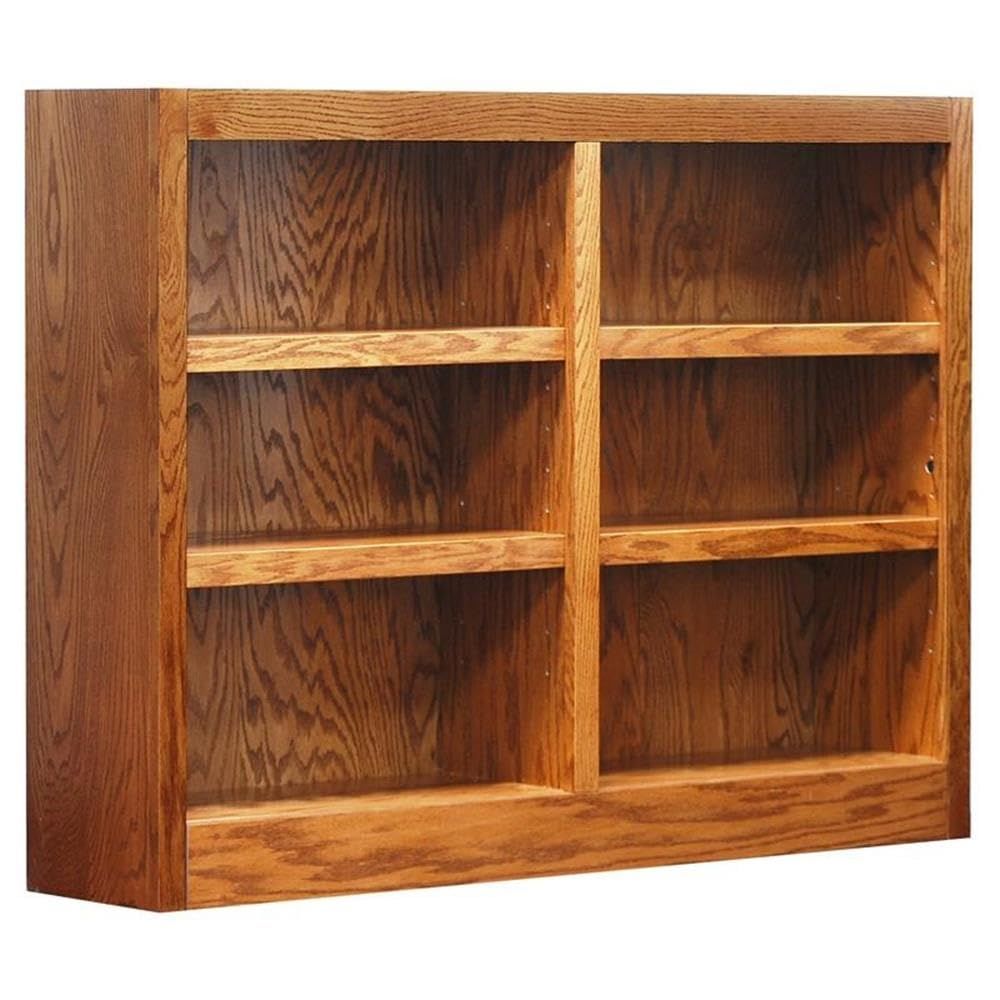 Amazon.com: Bowery Hill 36" Tall 6-Shelf Double Wide Wood Bookcase In ... with regard to Bowery Hill 6-Shelf Wood Entertainment Console Table In Caramel Froth