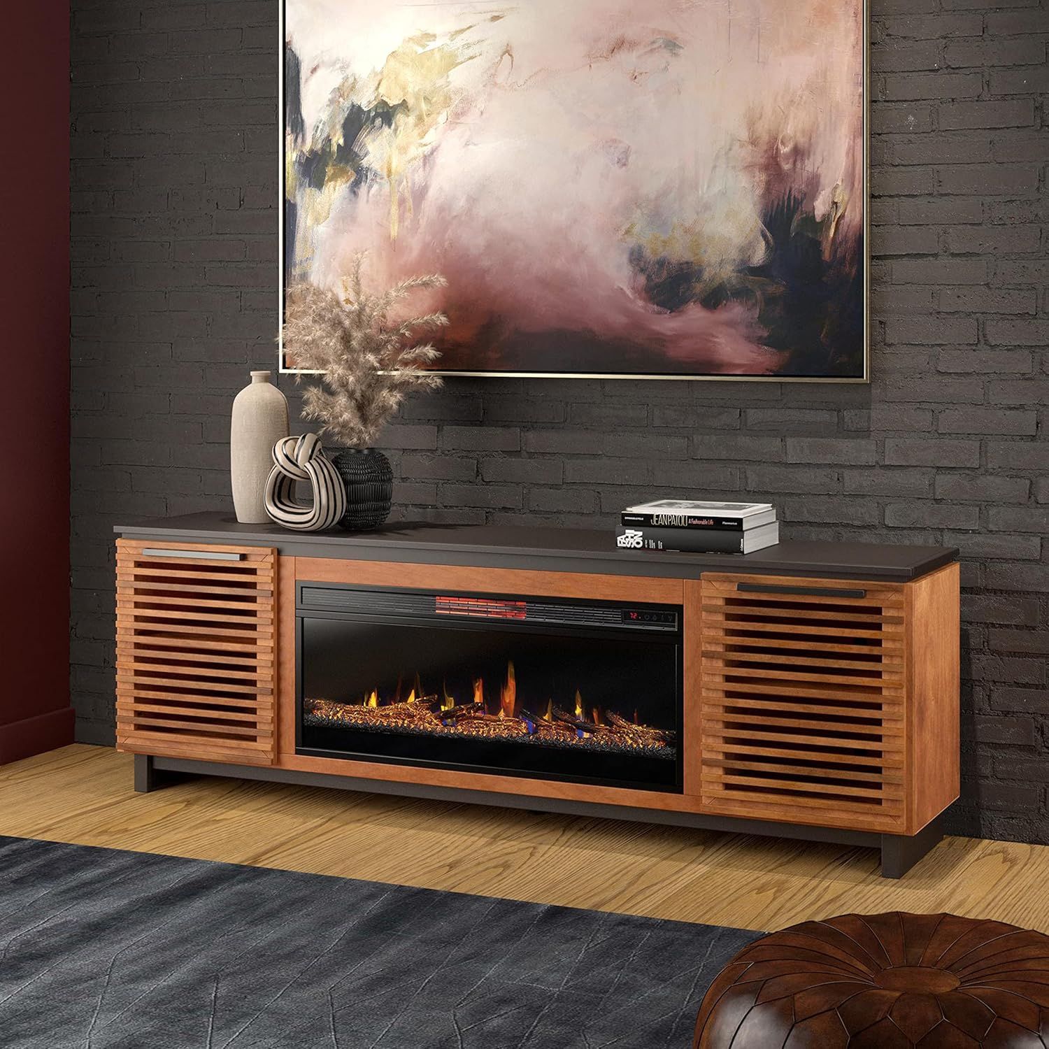Amazon.com: Bridgevine Home Graceland 86 Inch Electric Fireplace Tv ... pertaining to How Electric Fireplaces Transform Living Spaces Without Traditional Flames