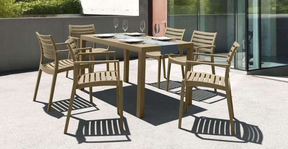 Amazon.com: Compamia Artemis 5 Piece Square Resin Patio Dining Set In ... intended for Maintaining the elegance of dark gray outdoor dining collections