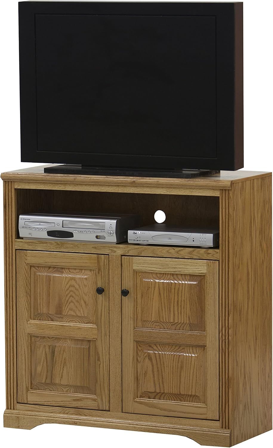 Amazon.com: Eagle Oak Ridge Tall Plain Glass Door Tv Console, 39&amp;quot; Wide ... intended for The Evolution of Console Table Trends from Traditional to Minimalist Styles