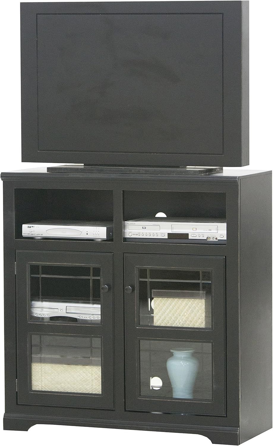 Amazon.com: Eagle Tall Savannah Plain Glass Door Tv Console, 39" Wide ... for Eagle Furniture Tall Savannah Plain Glass Door 39" Wide Tv Console