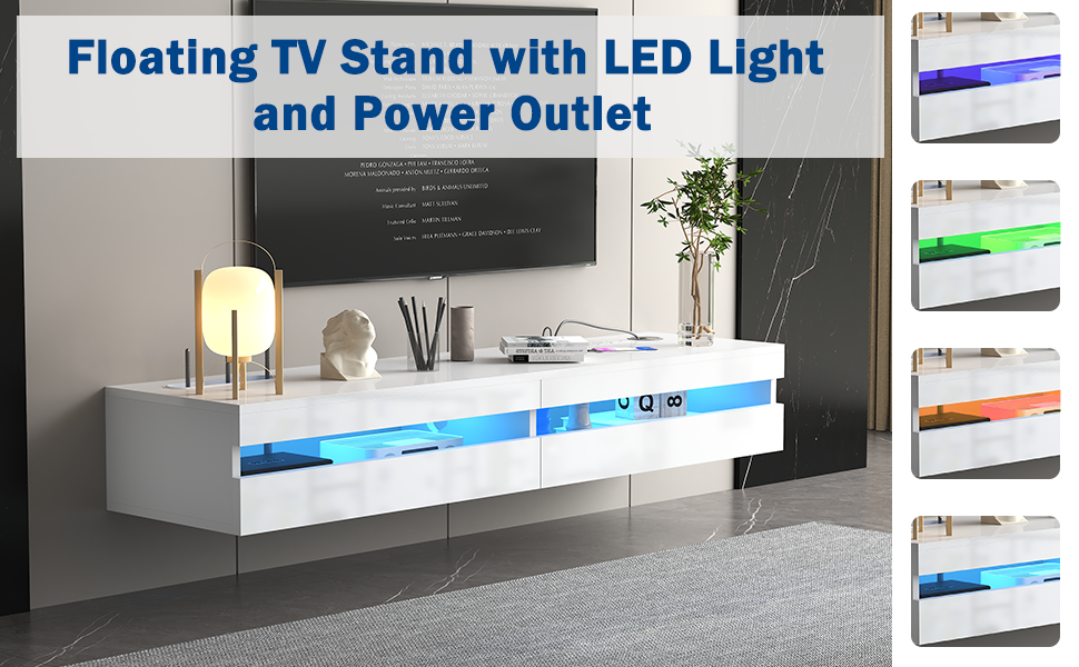 Amazon.com: Exqual Floating Tv Stand - 71'' Floating Entertainment ... intended for Design Considerations for Floating TV Stands in Contemporary Homes