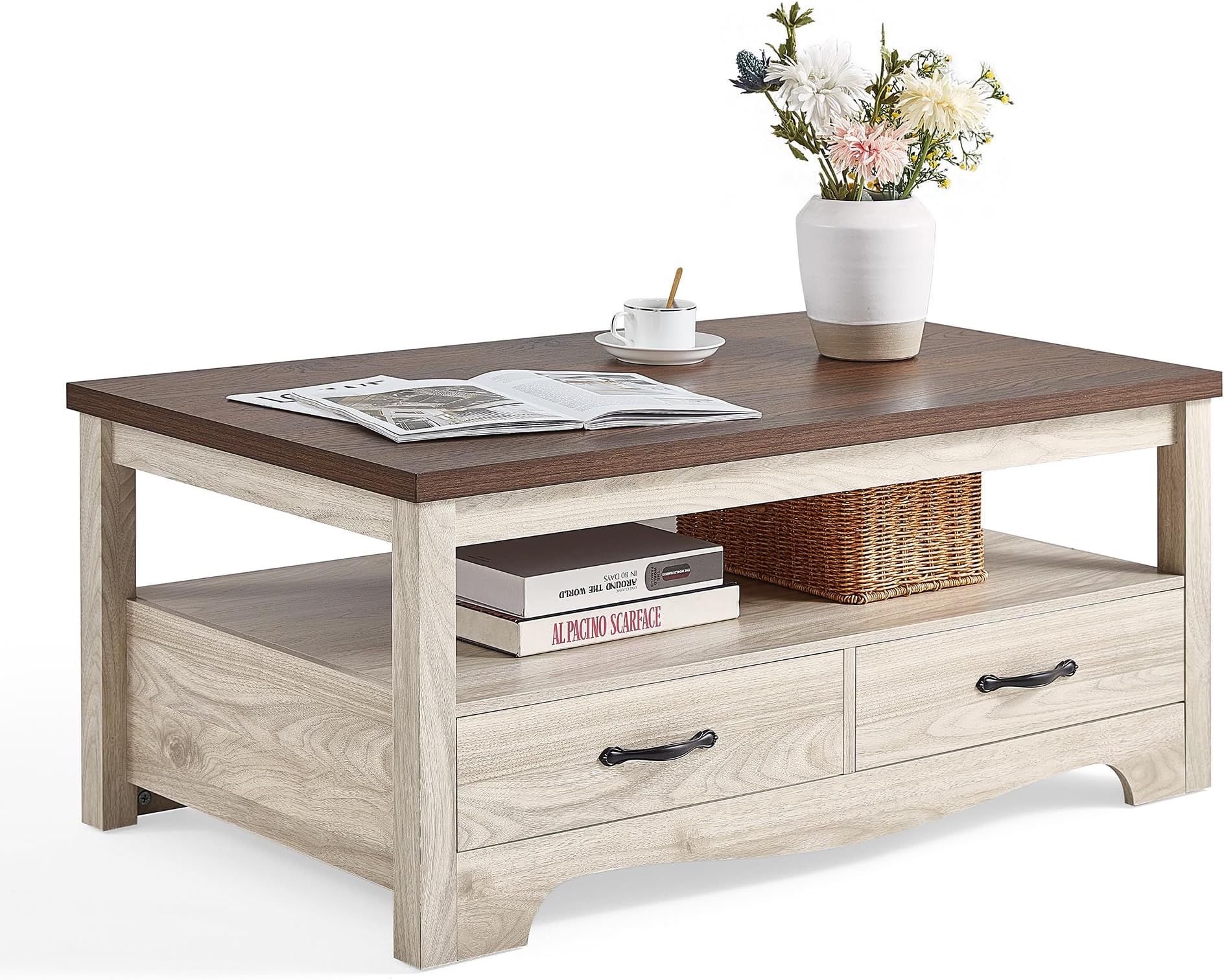 Amazon.com: Jofran Madison County Solid Reclaimed Wood Rustic Farmhouse ... in Madison County Rustic Reclaimed Solid Wood Farmhouse Sofa 50 Sofa Table