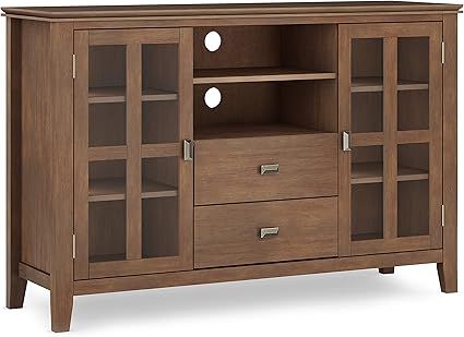 Amazon.com: Simplihome Artisan Solid Wood 53 Inch Wide Contemporary Tv ... with regard to Artisan Solid Wood 53" Wd Contemporary Tv Media Stand In White For Tvs Upto