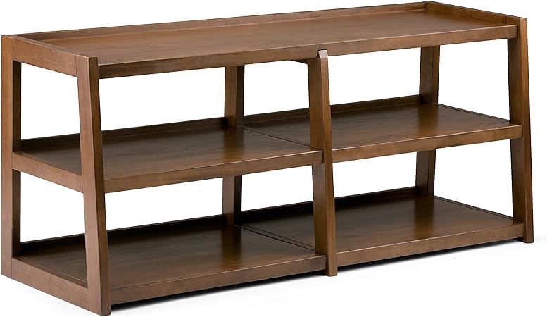 Amazon.com: Simplihome Sawhorse Solid Wood 60 Inch Wide Modern ... pertaining to Designing Your Entertainment Space with Classic Wood Media Stands