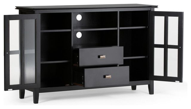 Artisan Solid Wood 53" Tv Media Stand For Tvs Up To 55" - Transitional ... with Artisan Solid Wood Tall Tv Media Stand, White For Tvs Up To 60 Inches
