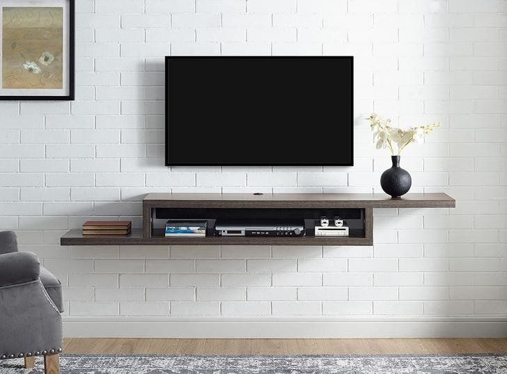 Asymmetrical Wall Mounted Tv Console Wood Entertainment Center 72-Inch ... intended for Asymmetrical Wall Mounted Tv Console Wood Entertainment Center 72-Inch , Skyline