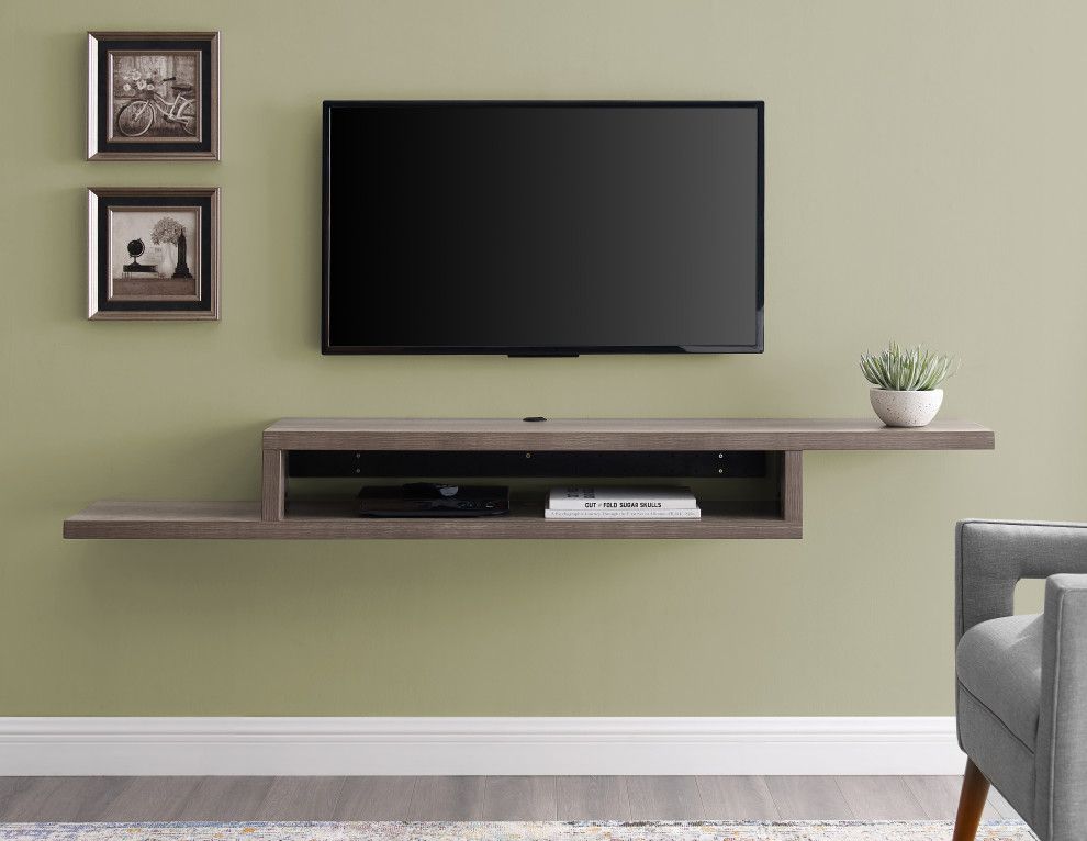 Asymmetrical Wall Mounted Tv Console Wood Entertainment Center 72-Inch ... with Modern living room evolution how asymmetrical wood consoles enhance interior design