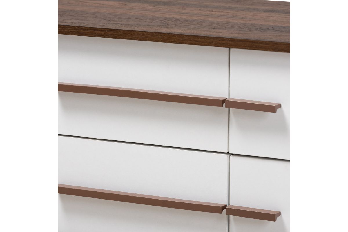 Banks Two-Tone White And Walnut Finished 4-Drawer Wood Tv Stand intended for Exploring the Timeless Elegance of Wooden TV Stands