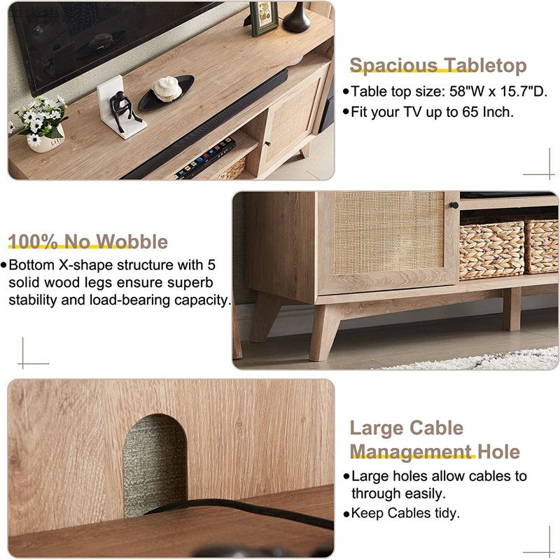Bay Isle Home™ Selda 2 - Door Tv Stand For Tvs Up 65&amp;quot;, Wood Media ... within Modway Milo 1-Shelf Wood Tv Stand For Tvs Up To 65&amp;quot; In Oak And Tan