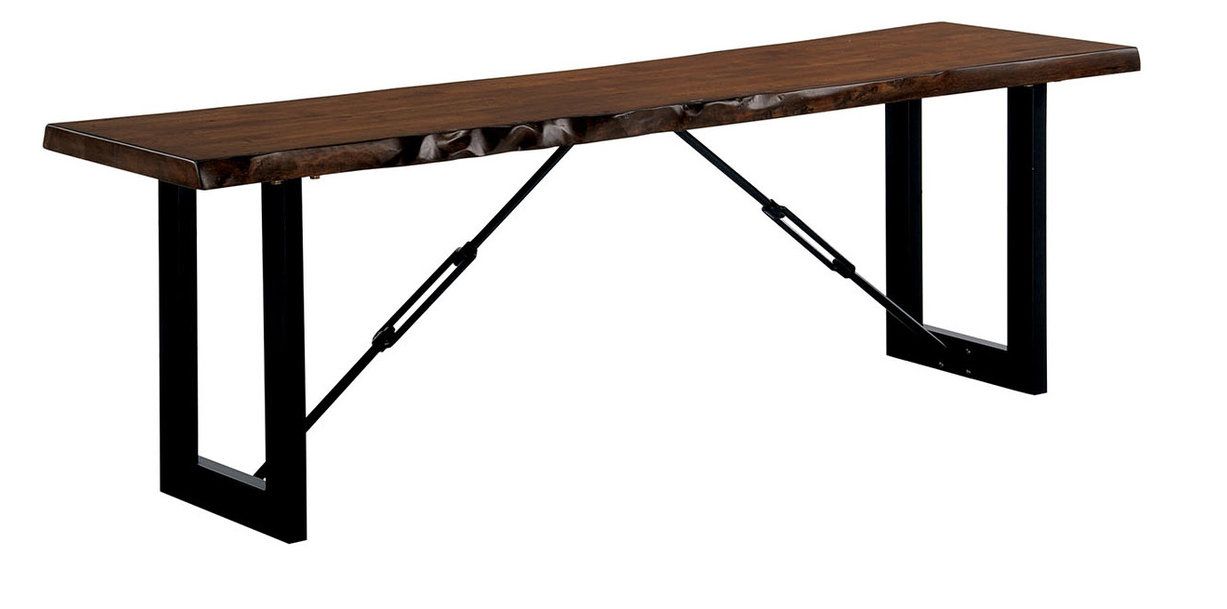 Benzara Bm183652 Rectangle Metal Frame Bench With Wooden Seat, Gray And ... pertaining to Exploring the Aesthetic Appeal of Neutral Tone Wooden Furniture
