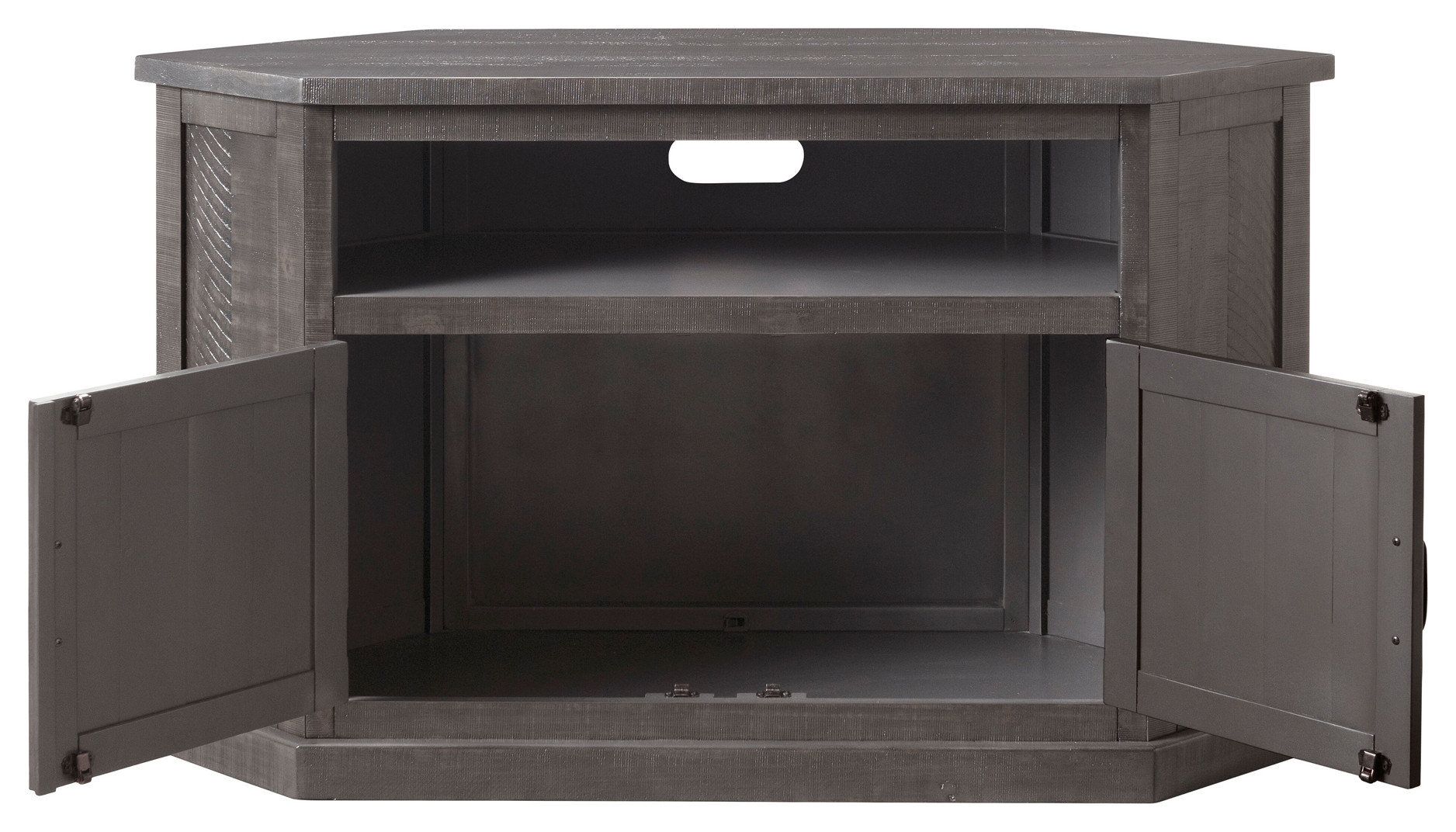 Benzara Bm205965 Rustic Style Wooden Corner Tv Stand With 2 Door ... regarding Benzara Bm158717 Transitional Style Smart Looking Tv Stand, Black