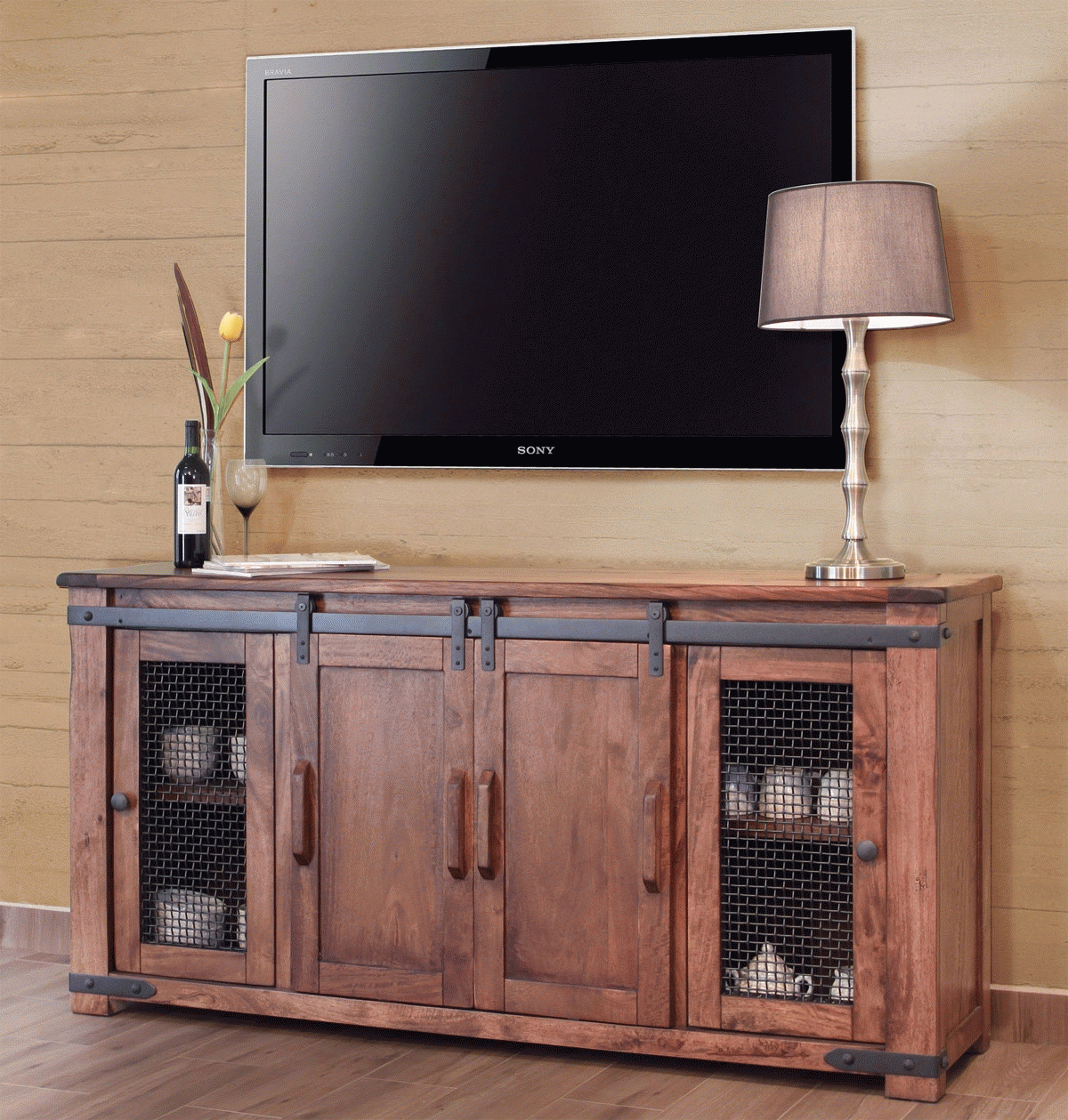 Best 15+ Of Choosing The Perfect Rustic Wood Tv Cabinet For Your Home with regard to Stowe Barn Door Console - Media Cabinet - Tv Stand - Rustic Gray Solid Wood