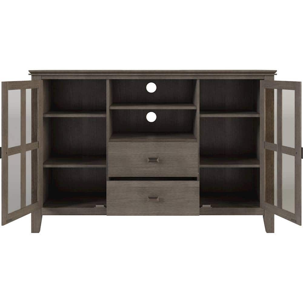 Best Buy: Artisan Solid Wood 53 Inch Wide Transitional Tv Media Stand ... regarding Artisan Solid Wood 53" Wide Tv Media Stand In Farmhouse Grey For Tvs Up To 60"Es