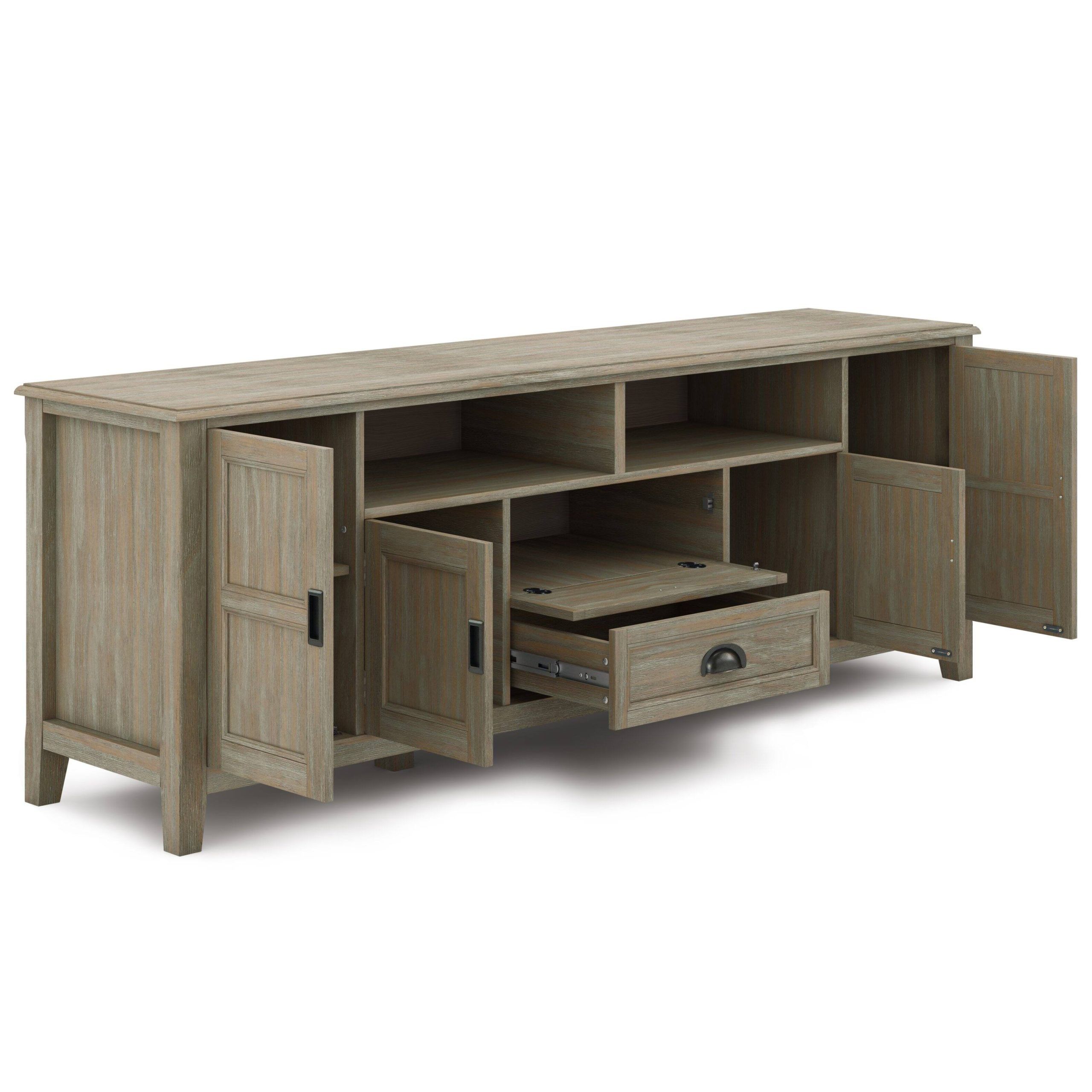 Best Buy: Simpli Home Burlington Solid Wood 72 Inch Tv Media Stand For ... for Exploring the Benefits of Solid Wood Construction in Home Entertainment Furniture