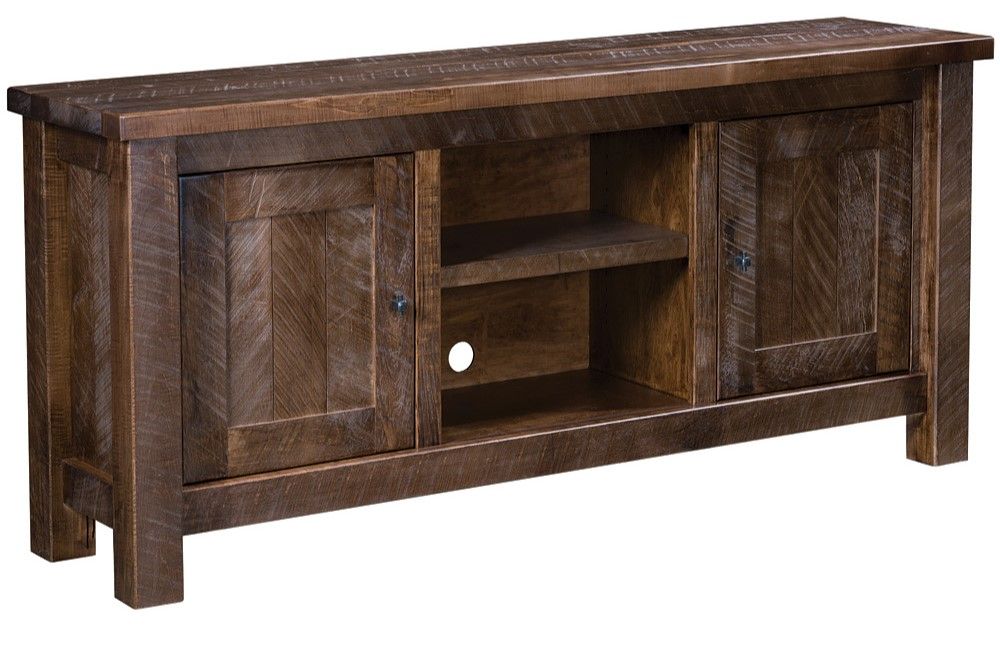Best Rustic Tv Stands For A Cozy Living Room - Cabinfield Blog in Rustic Tv Stand, 3 Open Compartments And 3 Storage Cabinets, Espresso